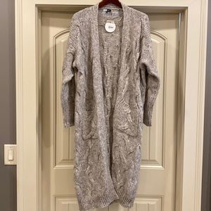 Brushed Cable Knit Cardigan